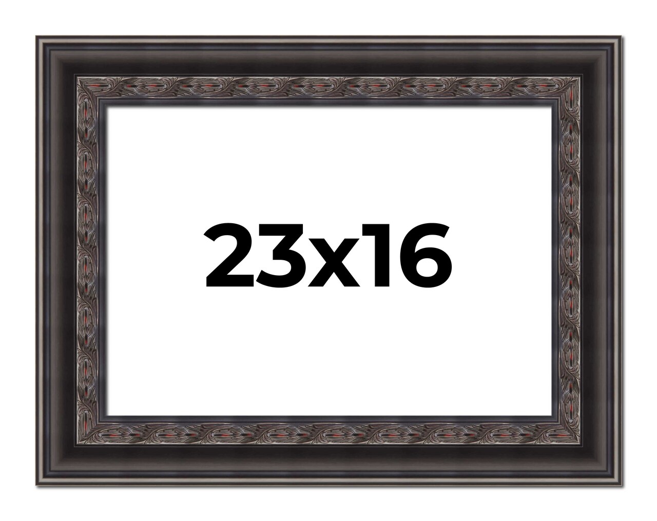 23x16 3.5" Wide Ornate Black Picture Frame - UV Acrylic, Foam Board Backing, Hanging Hardware